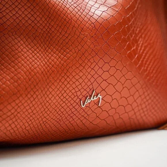 NWOT VELEZ Metallic Orange Leather Shoulder Bag - Picture 3 of 12